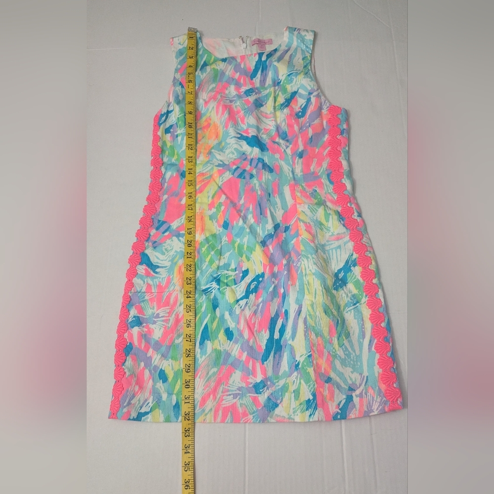 lilly pulitzer mila Shift Dress Sparkling Sands Size 6 Neon Pink Blue YellowNWOT - Picture 3 of 9